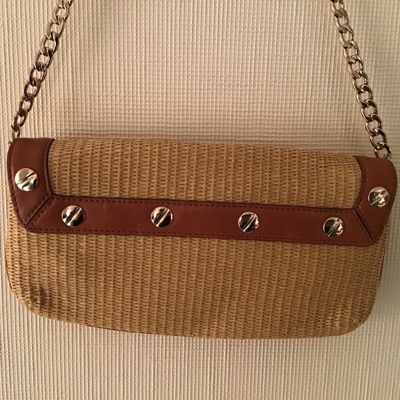 Michael Kors Leather and Straw Weave Clutch - Picture 6 of 6